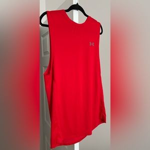 Mens Red Heat Gear No Sleeve Shirt